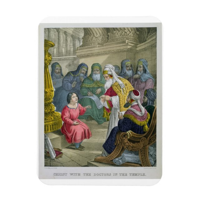 Ímã Cristo com os Médicos do Templo, de uma bíblia (Vertical)