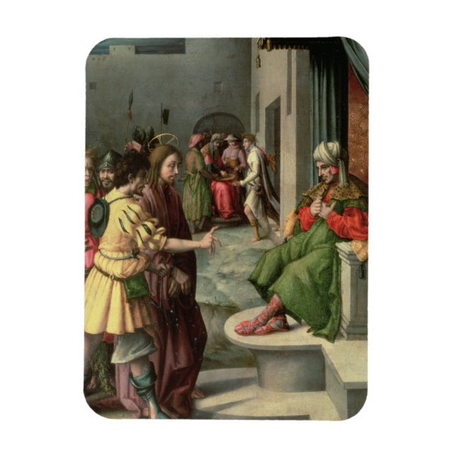 Ímã Cristo em frente a Caiaphas, c.1535 (óleo no paine (Vertical)