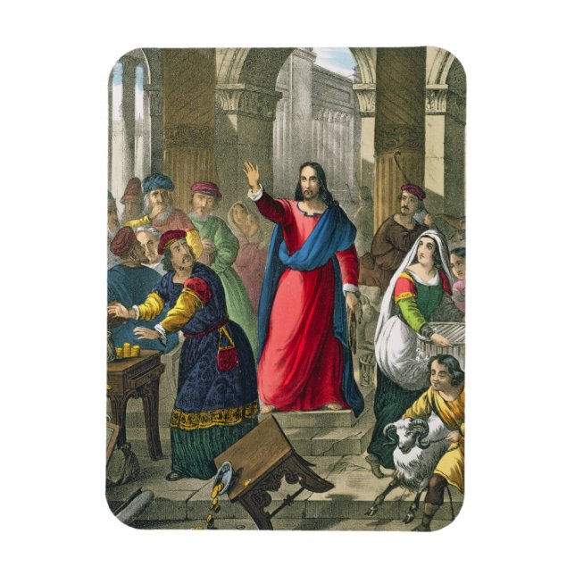 Ímã Cristo limpa o templo de uma bíblia impressa por (Vertical)