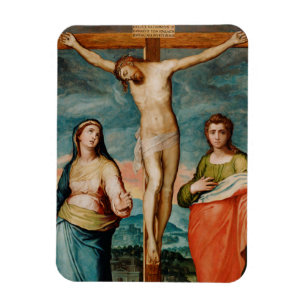 Ímã Cristo na cruz com Santos