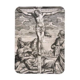 Ímã Cristo na cruz por Agostino Carracci