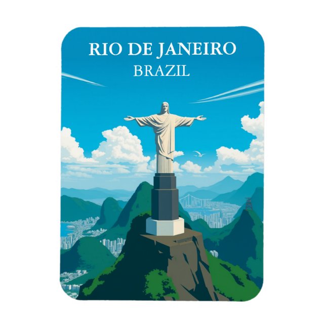 Ímã Cristo Vintage do Redeemer Rio Brasil (Vertical)
