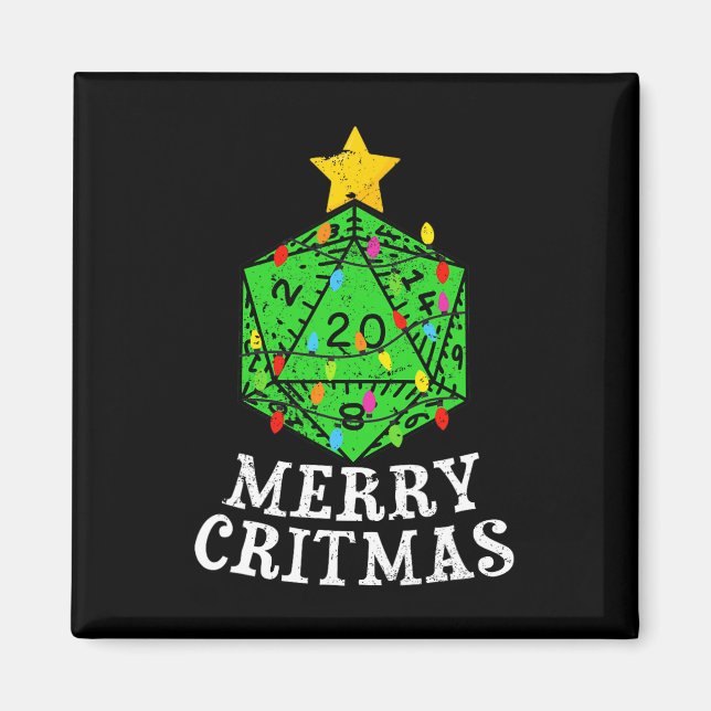 Imã Critérios De feliz D20 Rpg Árvore De Natal Rpg Gam (Frente)