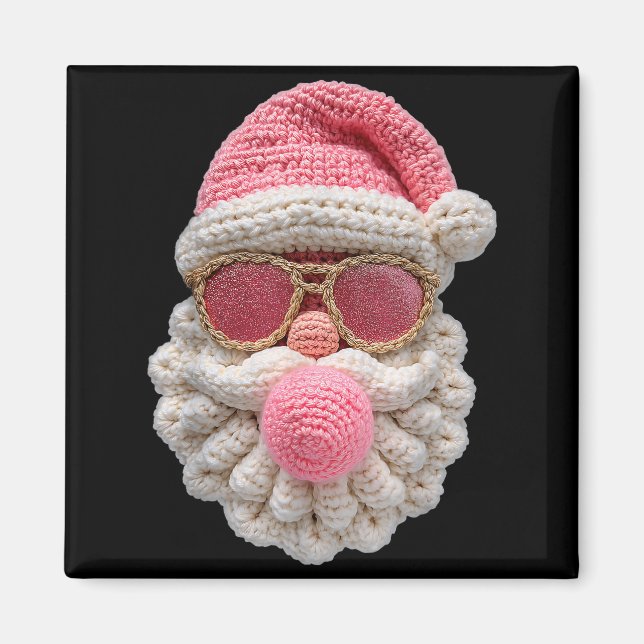 Imã Crochet Santa Blowing Bubble Gum Christmas Girly K (Frente)