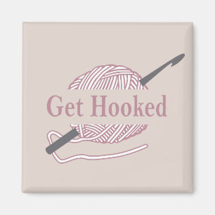 Imã crocheteiro engraçado com citação de crochê