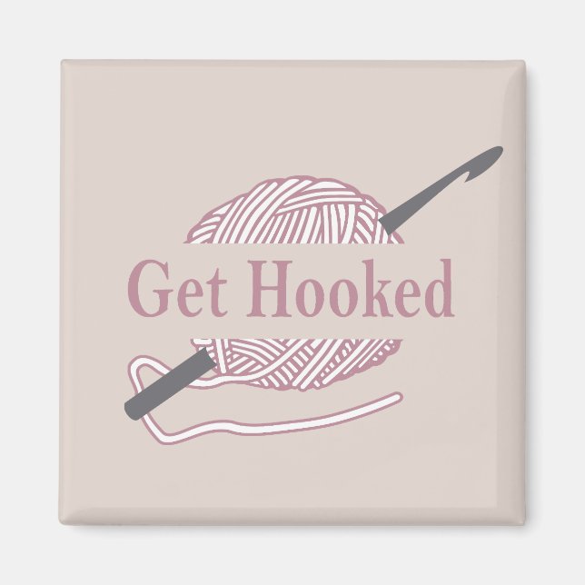 Imã crocheteiro engraçado com citação de crochê (Frente)