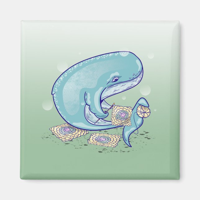 Imã Crocheting de baleias (Frente)