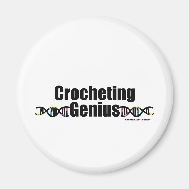 Imã Crocheting Genius DNA Merchandise (Frente)