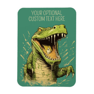 Ímã Crocodilo de Texto Personalizado
