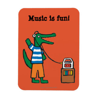 Ímã Crocodilo legal escuta música