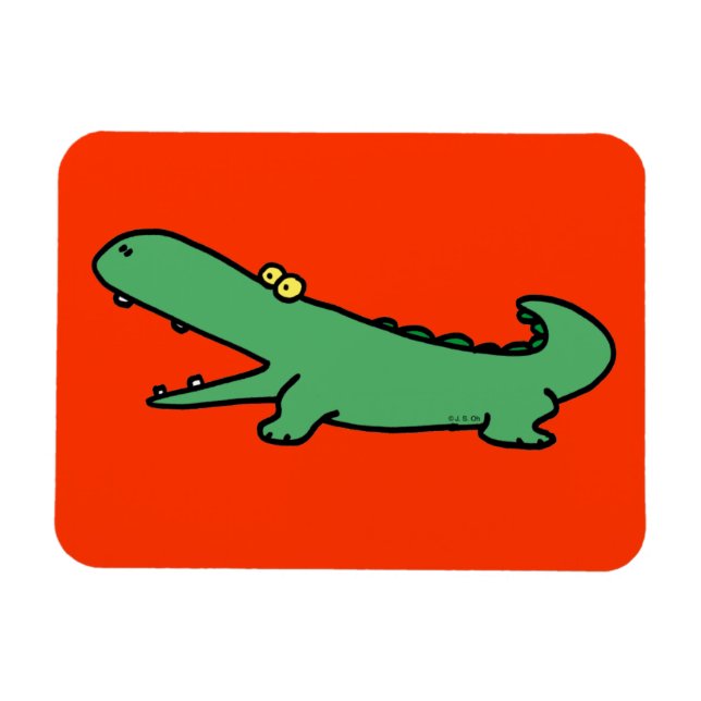 Ímã Crocodilo verde (Horizontal)