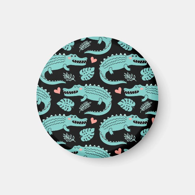 Imã Crocodilos de animação, um padrão perfeito. (Frente)