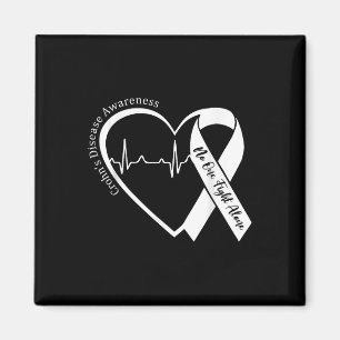 Imã Crohns Doease Heart Support Purple Ribbon Crohns