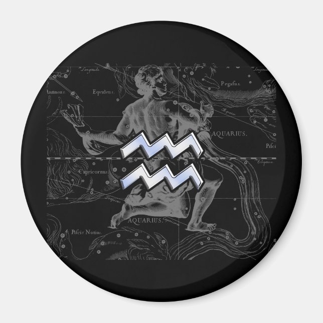 Imã Cromo como Aquarius Zodiac Sinal em Hevélio (Frente)