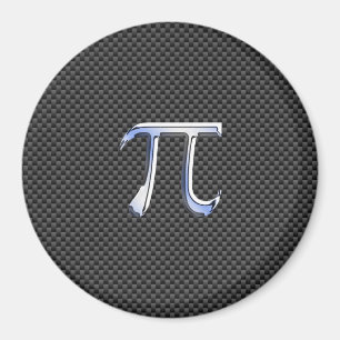 Imã Cromo como o símbolo do Pi no impressão da fibra