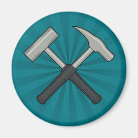 Crossed Rock Hammers com Sunburst