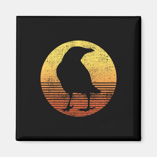 Imã Crow Bird Raven Vintage (Frente)