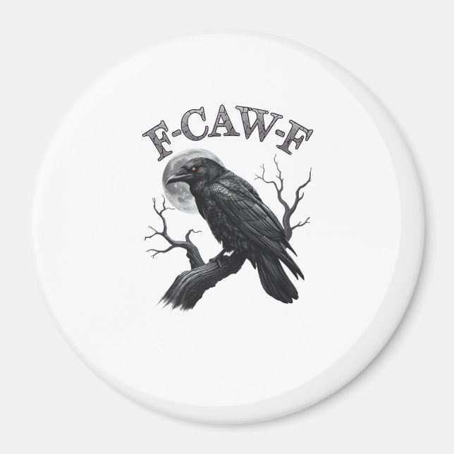 Imã Crow, F-Caw-F Funny Bird Moon Gothic Tri-Blend Crê (Frente)