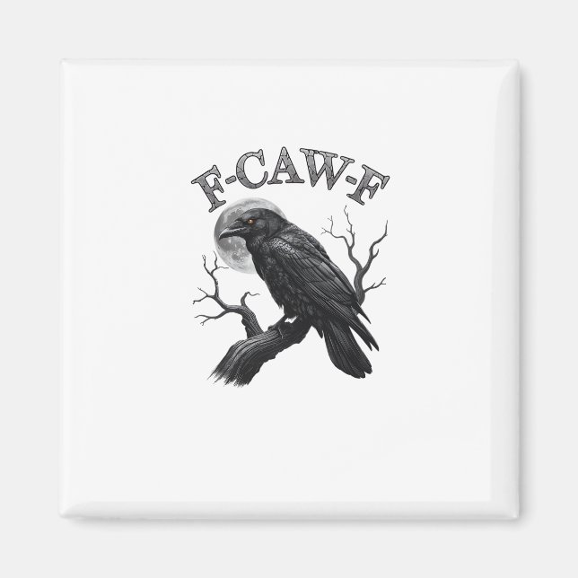 Imã Crow, F-Caw-F Funny Bird Moon Gothic Tri-Blend Cri (Frente)