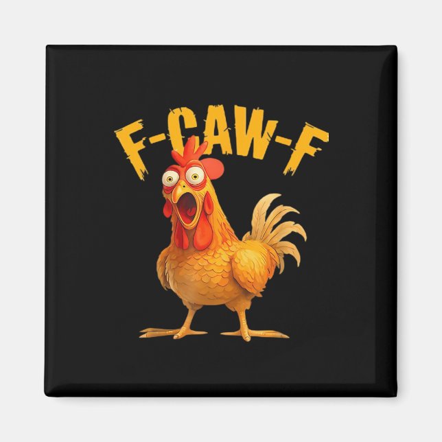 Imã Crow Humor F-Caw-F Gothic Funny Retro Cool (Frente)