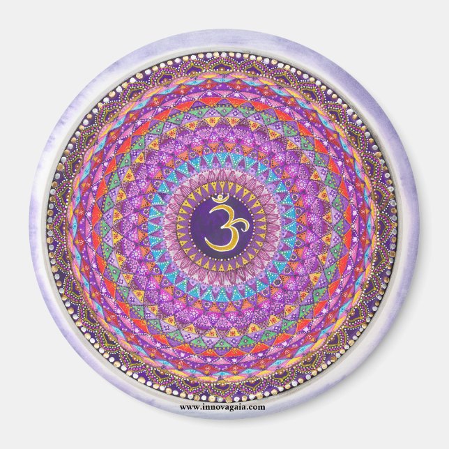 Imã Crown Chakra Mandala Magnet (Frente)