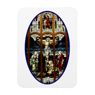 Ímã Crucificação da janela de vitral de Jesus