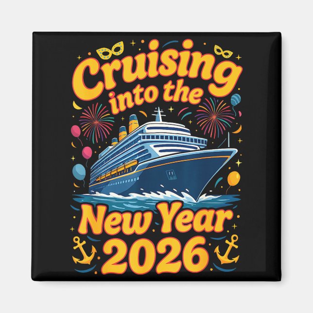 Imã Cruise Into The New Year 2026 Crew Squad Family Ma (Frente)