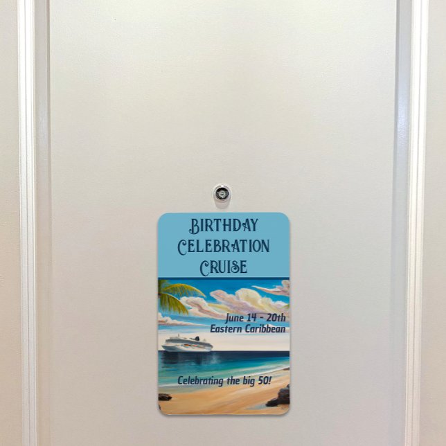 Ímã Cruise Stateroom Door Tropical Beach Magnet (Criador carregado)