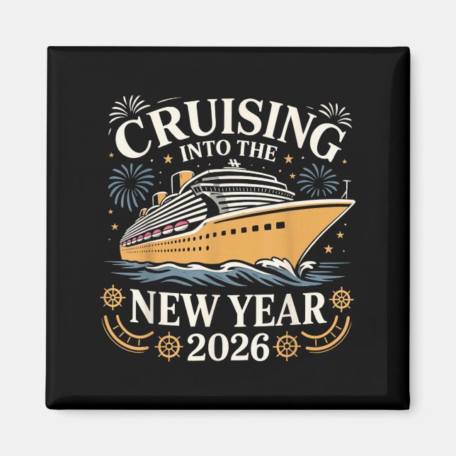 Imã Cruising Into The New Year 2026 Party Vacation Tee (Frente)