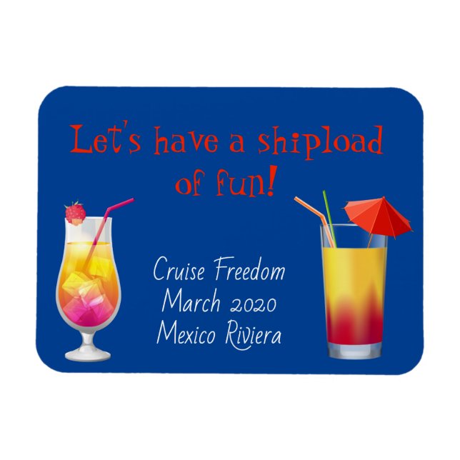 Ímã Cruse Door Stateroom Magnet Bebe Cocktails (Horizontal)