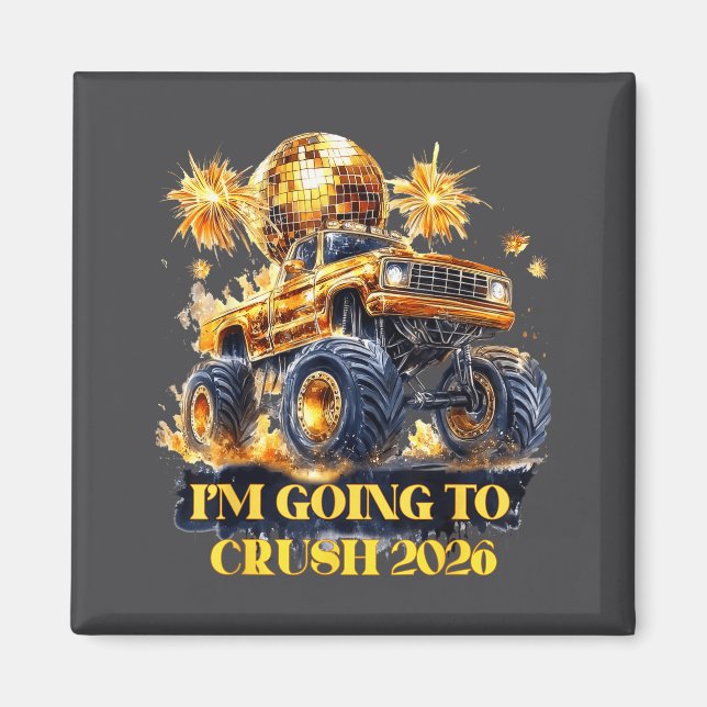 Imã Crush 2026 Monster Truck New Year Party Countdown  (Frente)