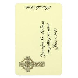 Ímã Cruz Celta em Dourado e Marfim Salvar a Data