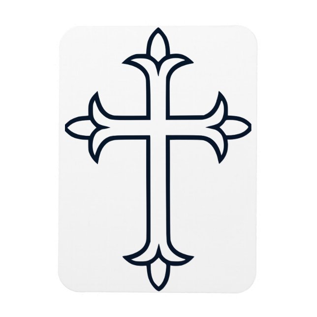 Ímã Cruz Cristã Clássica Arte Minimalista Fina (Vertical)