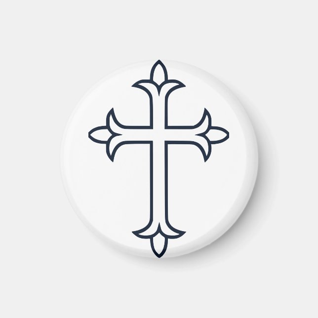 Imã Cruz Cristã Clássica Arte Minimalista Fina (Frente)