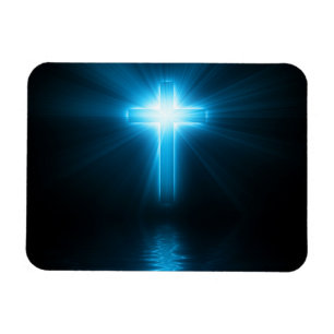 Ímã Cruz cristã na luz azul