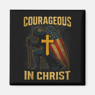 Imã Cruz de Cavaleiro Corajoso em Cristo Bandeira Patr