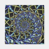 Cruz de Crise | Arte Fractal Amarela e Azul
