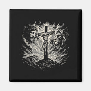 Imã Cruz de Jesus Estilo Vintage 90s Leão de Judá Cris