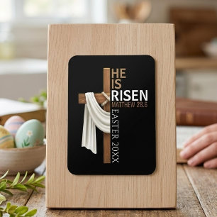 Ímã Cruz de Páscoa Vintage Personalizada Ele Ressuscit