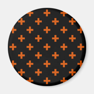 Imã Cruz de polca laranja no preto