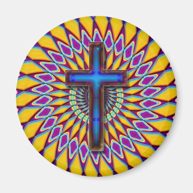 IMÃ CRUZ DE RETRO COLORIDA (Frente)