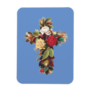 Ímã Cruz de Rosas O Símbolo da Rosa Cruz Rosacruz