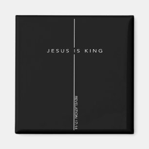 Imã Cruz do Rei Jesus Fé Cristã Versículo da Bíblia