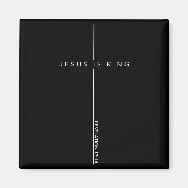 Imã Cruz do Rei Jesus Fé Cristã Versículo da Bíblia (Frente)