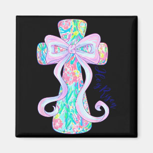 Imã Cruz Floral da Páscoa Cristã Religiosa Ressuscitad