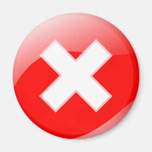 Imã Cruz vermelha nenhum símbolo incorreto de X