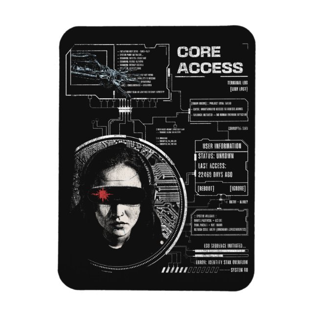 Ímã Cruzado - Design de Streetwear Techno-Brutalist (Vertical)