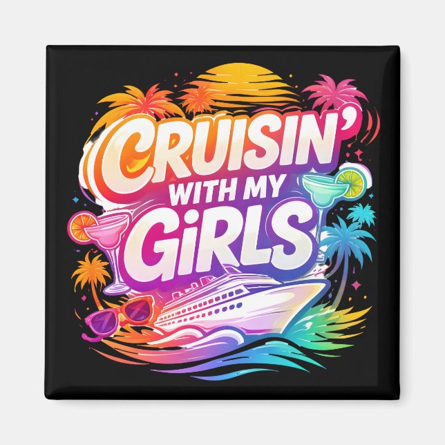 Imã Cruzando Divertido com Minhas Amigas Navio de Cruz (Frente)