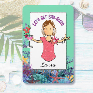 Ímã Cruzeiro de Férias de Cartoon Feminino Divertido T