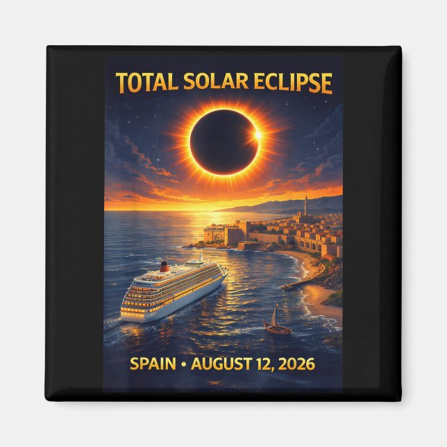 Imã Cruzeiro do Eclipse Solar Total 2026 Espanha 12 de (Frente)
